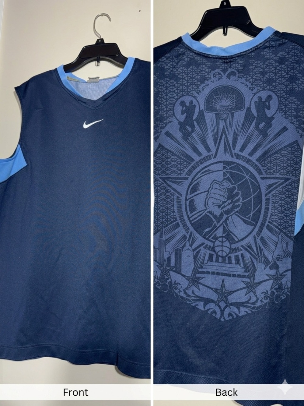 Vintage Y2K Nike Fitdry Basketball Jersey Silver Tab - hot back hit